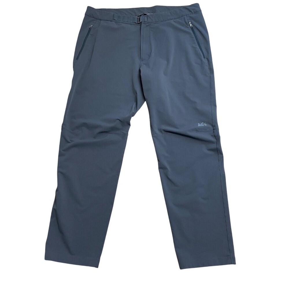 REI PANTS HIKING OUTDOOR STRETCH ZIP POCKETS GRAY MENS SIZE 40 ADJUSTABLE WAIST